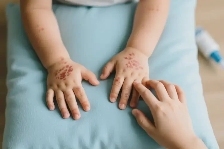 小兒手上出現(xiàn)濕疹不管它會自己好嗎(圖1)