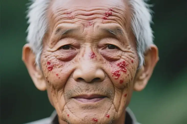 高齡老人臉上出現(xiàn)濕疹不管它會自己痊愈嗎(圖3)