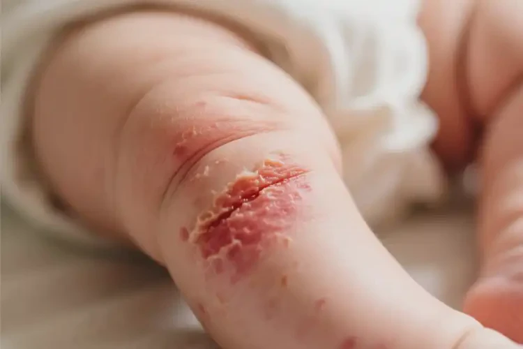 婴儿大腿偶尔起湿疹不管它会自己痊愈吗(图1)