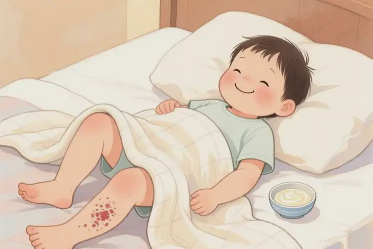 少兒小腿上起濕疹不管它會(huì)自己自愈嗎(圖1)
