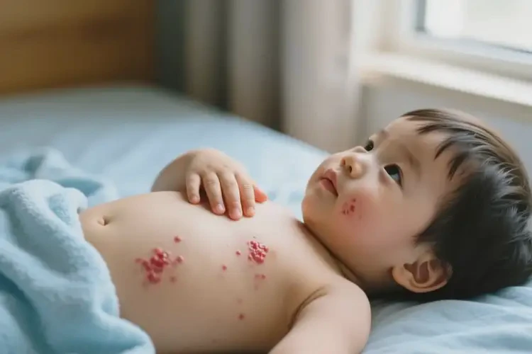 小孩肚子上長(zhǎng)濕疹不管它會(huì)自己自愈嗎(圖2)