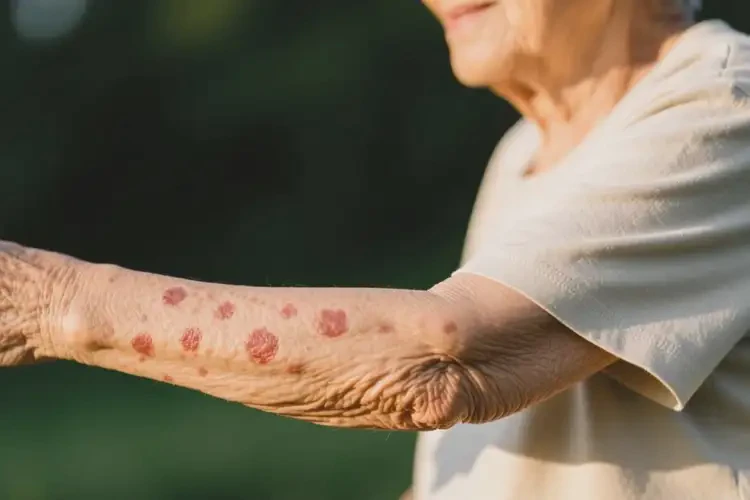 老人手臂偶爾長濕疹能徹底自愈嗎(圖1)