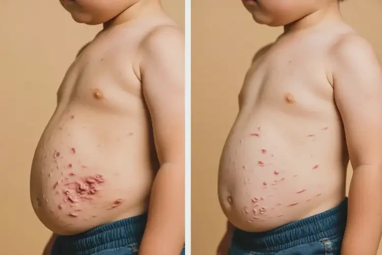 小孩肚子容易起濕疹可以徹底自愈嗎(圖1)