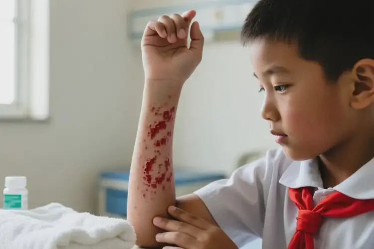 小學(xué)生手臂有濕疹不管它會自己痊愈嗎(圖1)