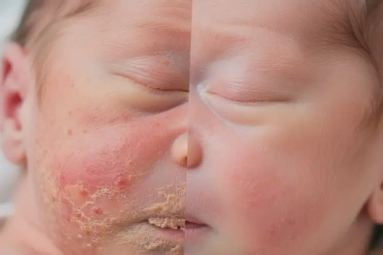 新生兒面部起濕疹能靠自己自愈嗎(圖2)