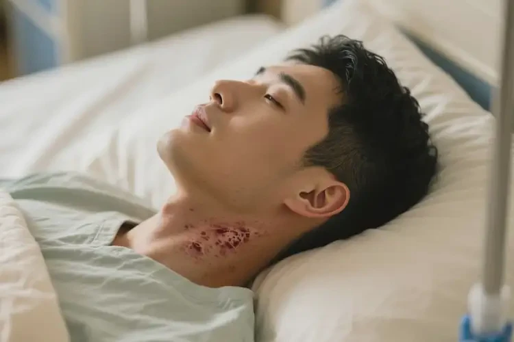 男生脖子上有濕疹不管它會(huì)自己好嗎(圖2)