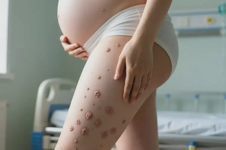 产妇小腿上经常起湿疹不管它会自己自愈吗(图1)