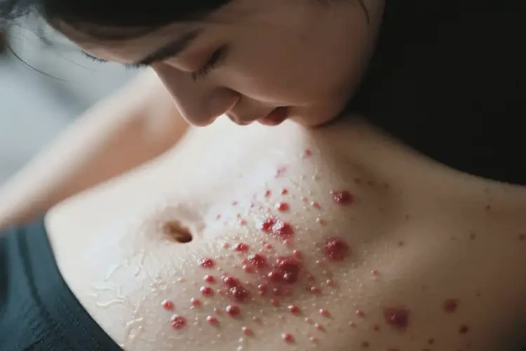 女性肚子上起濕疹不管它會(huì)自己好嗎(圖1)