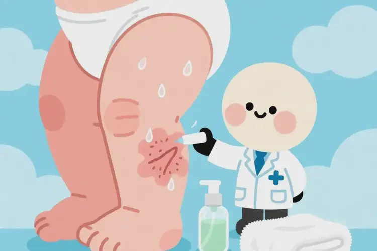 新生兒大腿經(jīng)常起濕疹不管它會(huì)自己好嗎(圖1)