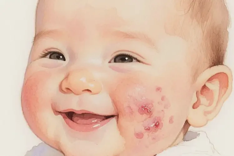 婴儿脸上经常长湿疹不管它会自己好吗(图1)