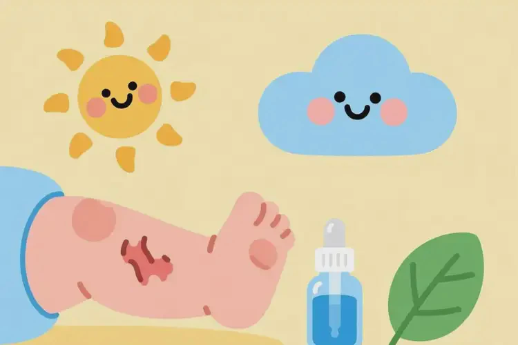 小兒大腿有濕疹能徹底自愈嗎(圖1)