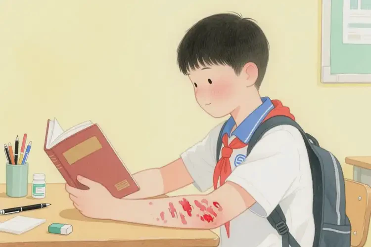 中學生手臂上起濕疹可以徹底自愈嗎(圖1)