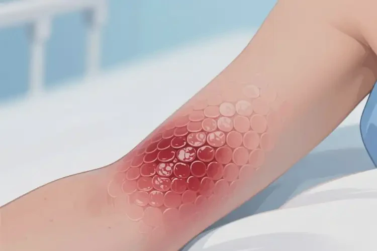 女生手臂上出現(xiàn)濕疹不管它會(huì)自己好嗎(圖1)