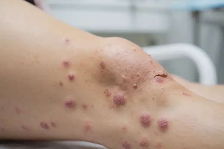 女人大腿上偶尔起湿疹不管它会自己自愈吗(图1)