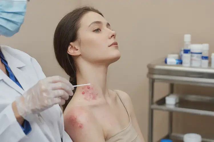 女生脖子上容易起濕疹不管它會(huì)自己好嗎(圖3)