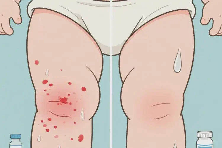 寶寶大腿出現(xiàn)濕疹能靠自己自愈嗎(圖2)