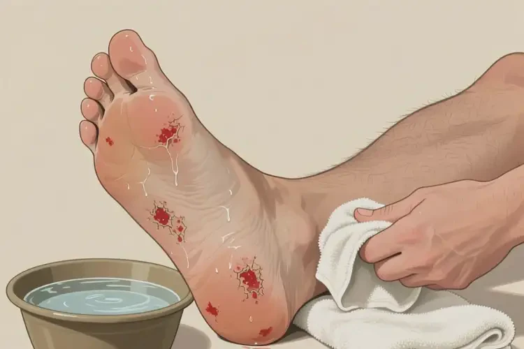 男生腳上有濕疹不管它會(huì)自己痊愈嗎(圖1)