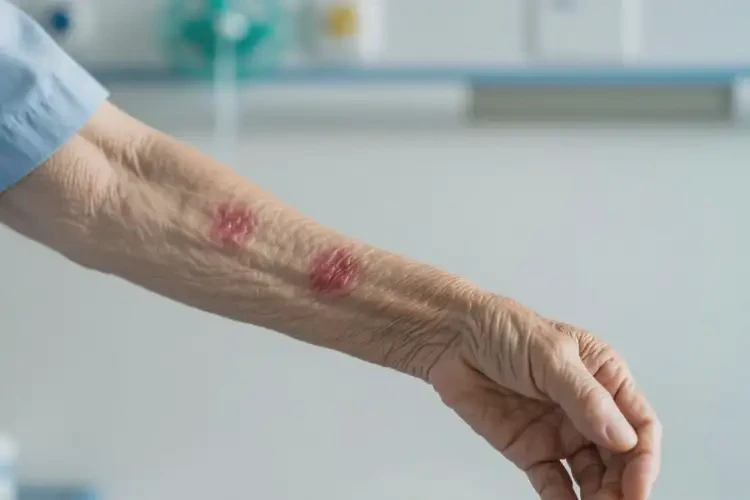 高齡老人手臂上偶爾長濕疹不管它會(huì)自己痊愈嗎(圖2)