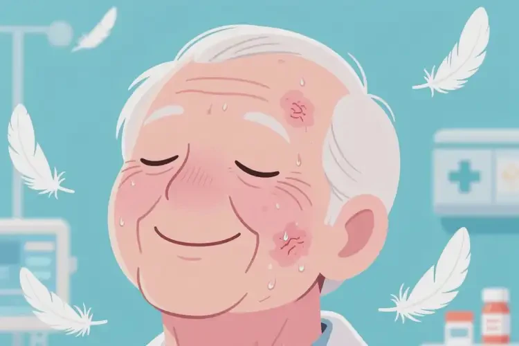 老人面部偶尔起湿疹不管它会自己自愈吗(图1)