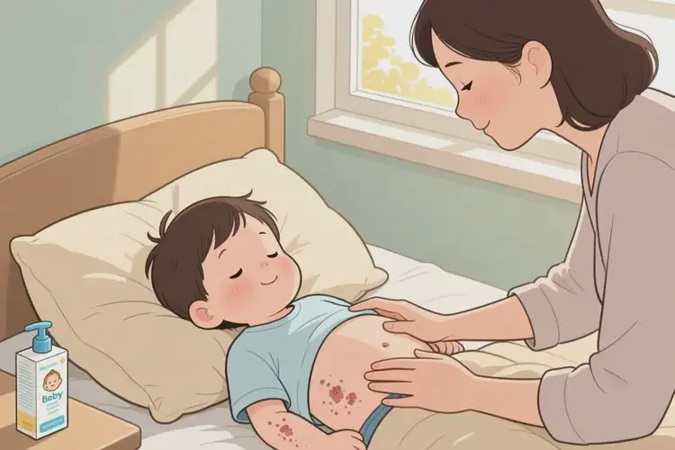 孩子肚子上起濕疹能徹底自愈嗎(圖3)