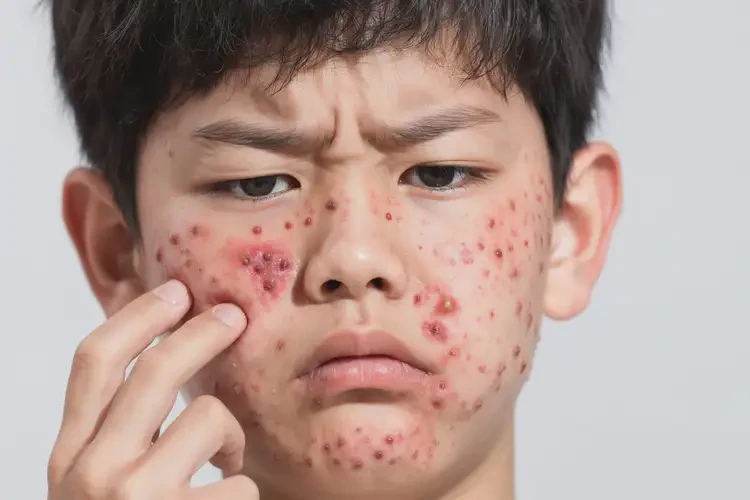 青少年臉上有濕疹不管它會(huì)自己自愈嗎(圖4)