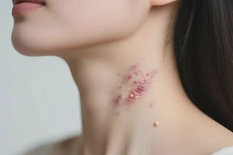 女人脖子上長濕疹可以徹底自愈嗎(圖2)