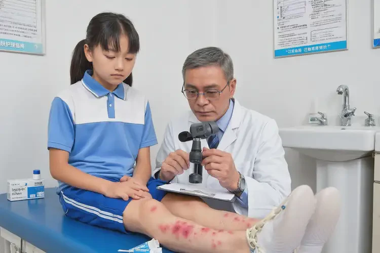 中學生小腿上長濕疹不管它會自己自愈嗎(圖1)