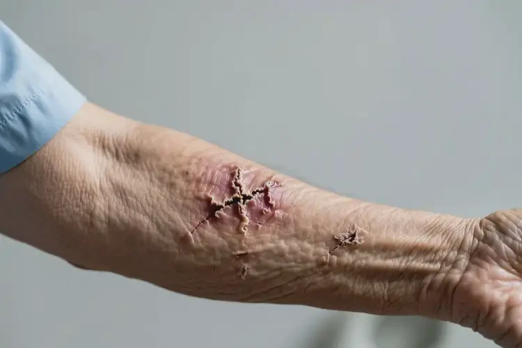 老人手臂出現濕疹不管它會自己痊愈嗎(圖1)