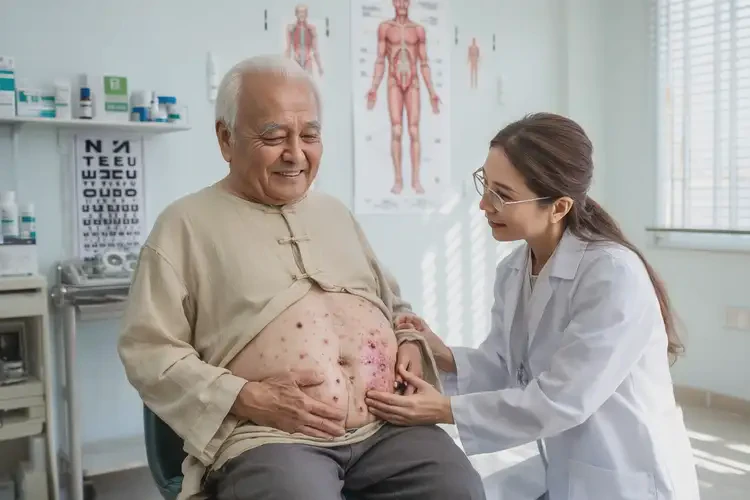 高齡老人肚子上經(jīng)常長(zhǎng)濕疹能不能徹底自愈(圖1)