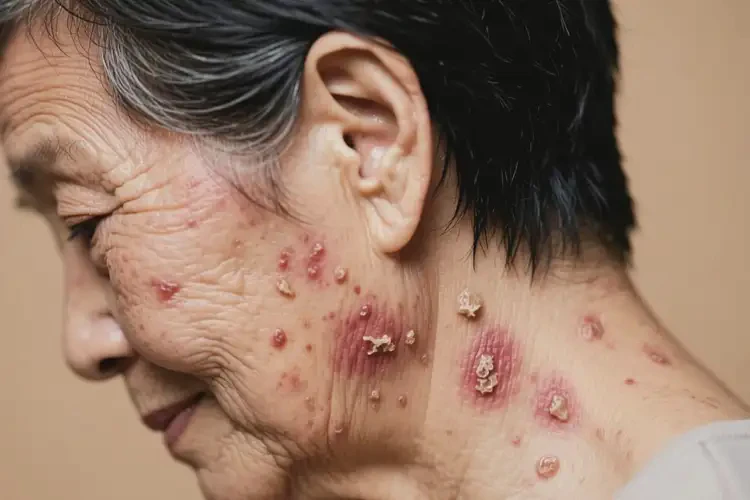 老年人面部經(jīng)常長(zhǎng)濕疹不管它會(huì)自己自愈嗎(圖1)