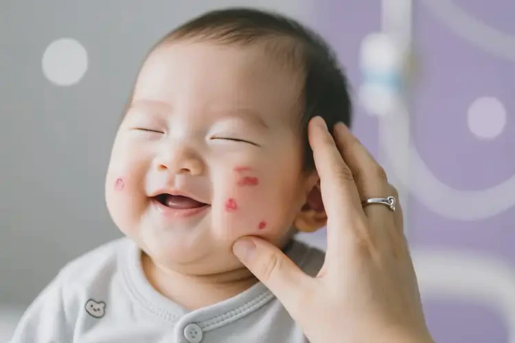 小儿脸上经常起湿疹不管它会自己好吗(图2)