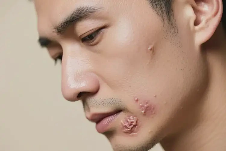 男人面部起濕疹可以徹底自愈嗎(圖1)