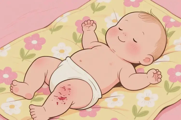 新生儿大腿容易起湿疹不管它会自己自愈吗(图1)