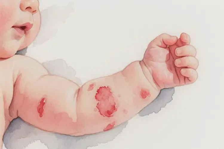 嬰幼兒手臂上容易起濕疹不管它會(huì)自己自愈嗎(圖1)