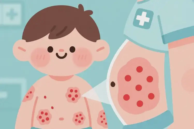 孩子肚子上出濕疹不管它會自己好嗎(圖1)