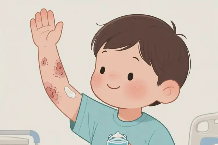 兒童手臂上起濕疹能夠徹底治愈嗎(圖2)