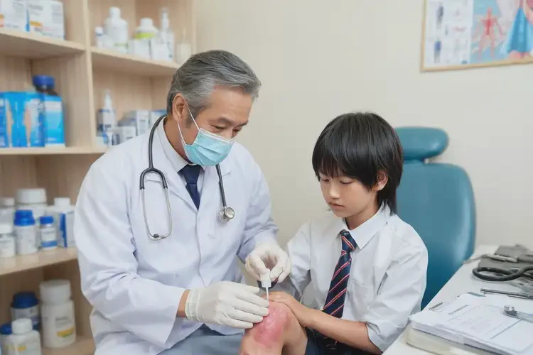 小學(xué)生小腿上偶爾起濕疹不管它會(huì)自己痊愈嗎(圖1)