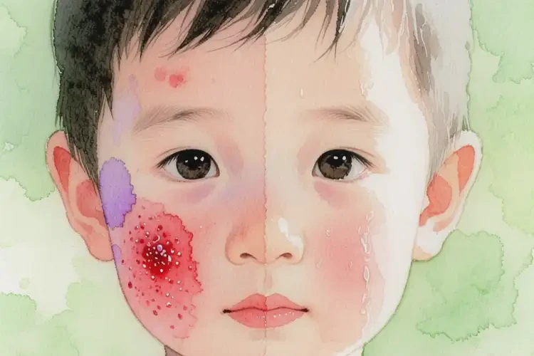 小孩面部起濕疹能靠自己自愈嗎(圖2)