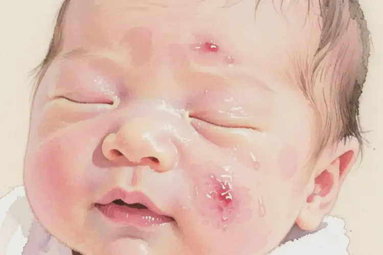 新生兒面部長(zhǎng)濕疹能靠自己自愈嗎(圖1)