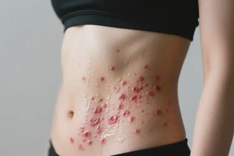 女人肚子上出現(xiàn)濕疹可以徹底自愈嗎(圖1)