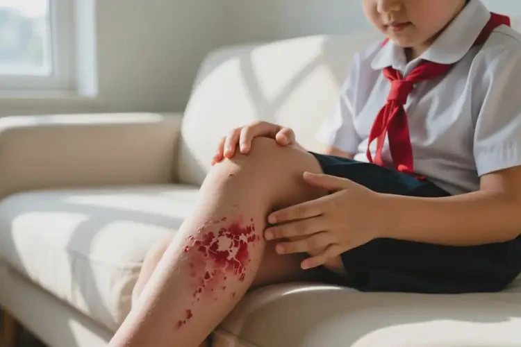 小學(xué)生小腿上有濕疹不管它會(huì)自己痊愈嗎(圖4)