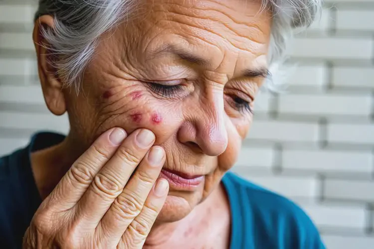 老年人面部起濕疹不管它會自己好嗎(圖1)