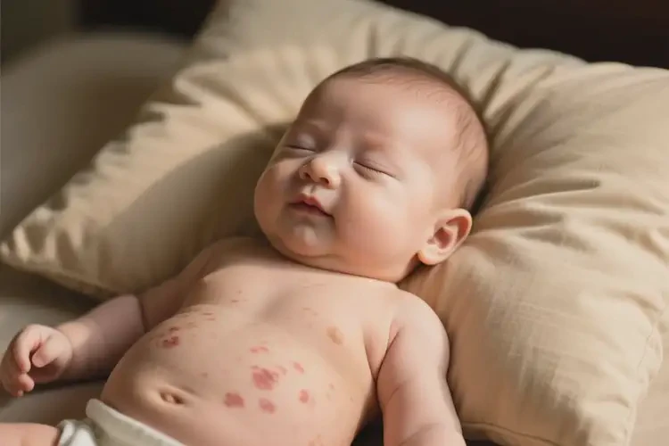 嬰兒肚子偶爾長濕疹不管它會(huì)自己痊愈嗎(圖1)