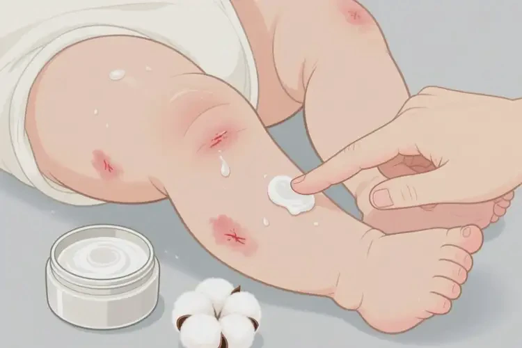 寶寶大腿上出濕疹不管它會(huì)自己好嗎(圖1)