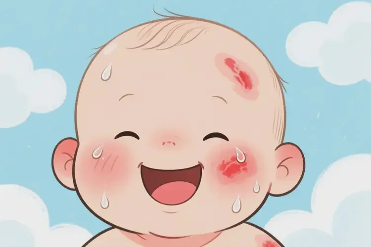 寶寶臉上容易起濕疹可以徹底自愈嗎(圖2)