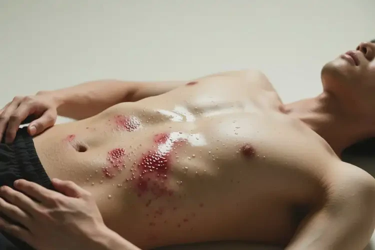 男人肚子上出現(xiàn)濕疹可不可以徹底自愈(圖2)