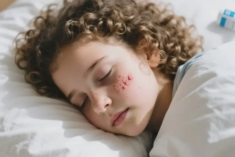 少兒面部有濕疹不管它會(huì)自己自愈嗎(圖2)