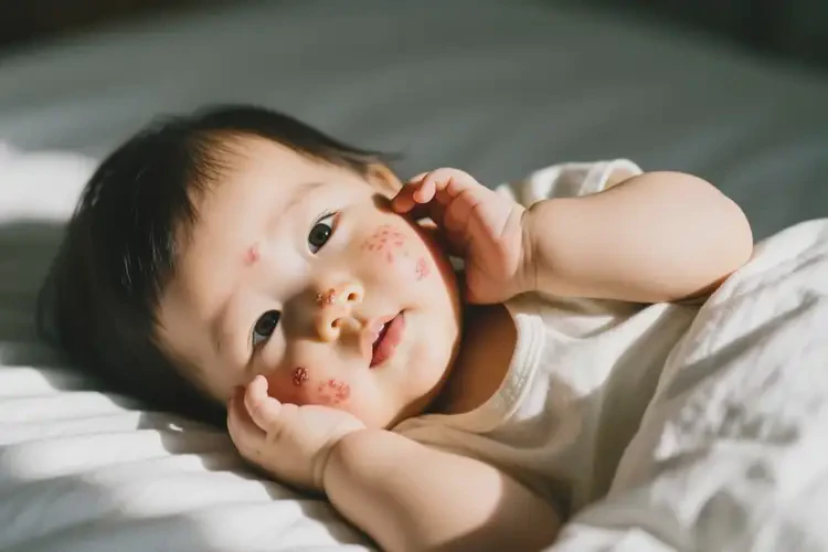 幼兒臉上長濕疹不管它會自己自愈嗎(圖1)