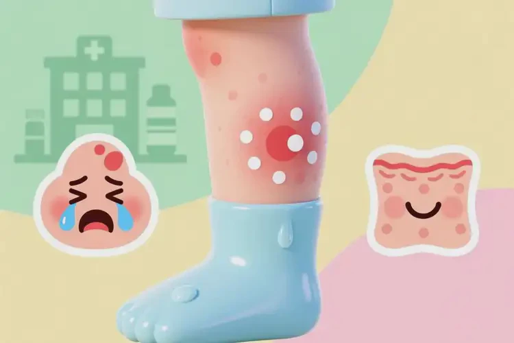 兒童小腿上偶爾起濕疹不管它會自己痊愈嗎(圖1)