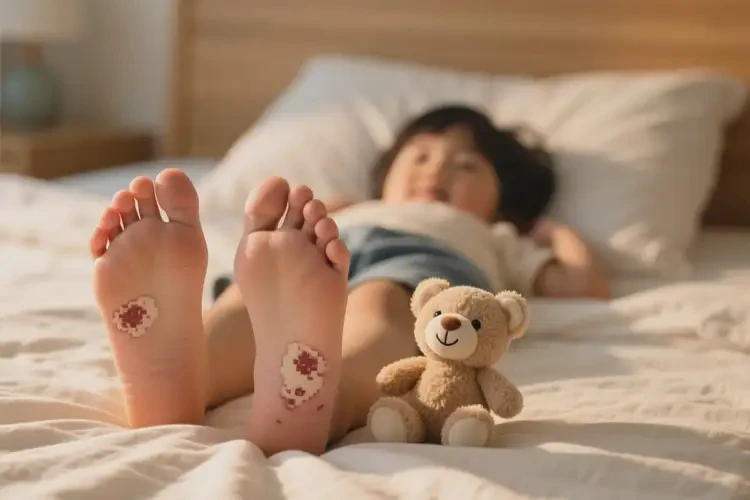 小孩腳上長濕疹可以徹底自愈嗎(圖1)